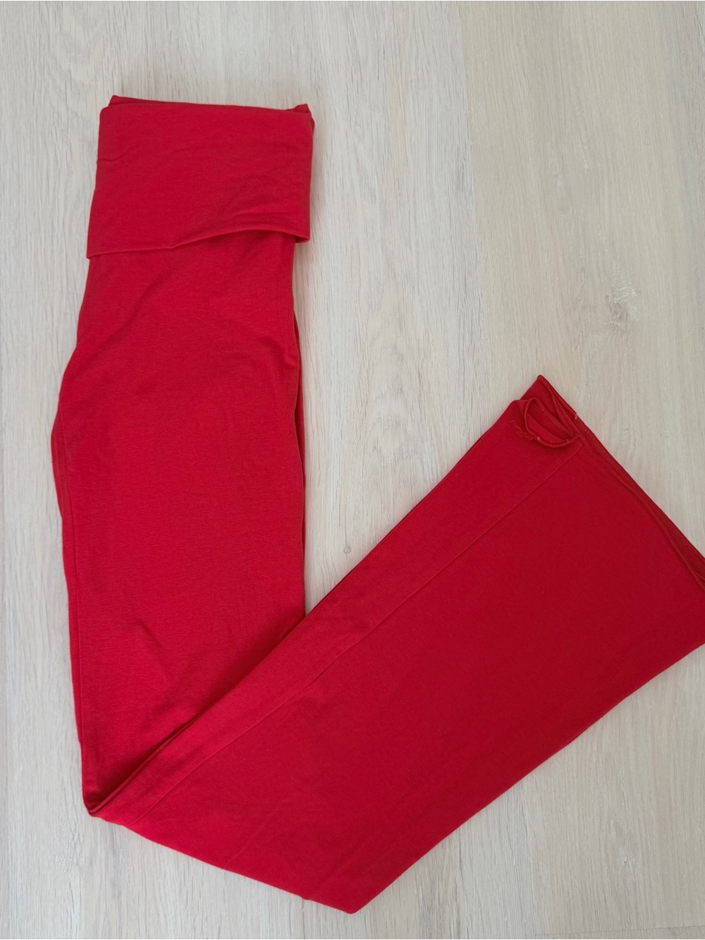 Skims Cotton Jersey Foldover Pant in Cranberry size XS